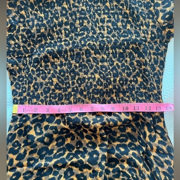 WHISTLES Classic Leopard Shirred Dress NWT - Picture 13 of 16